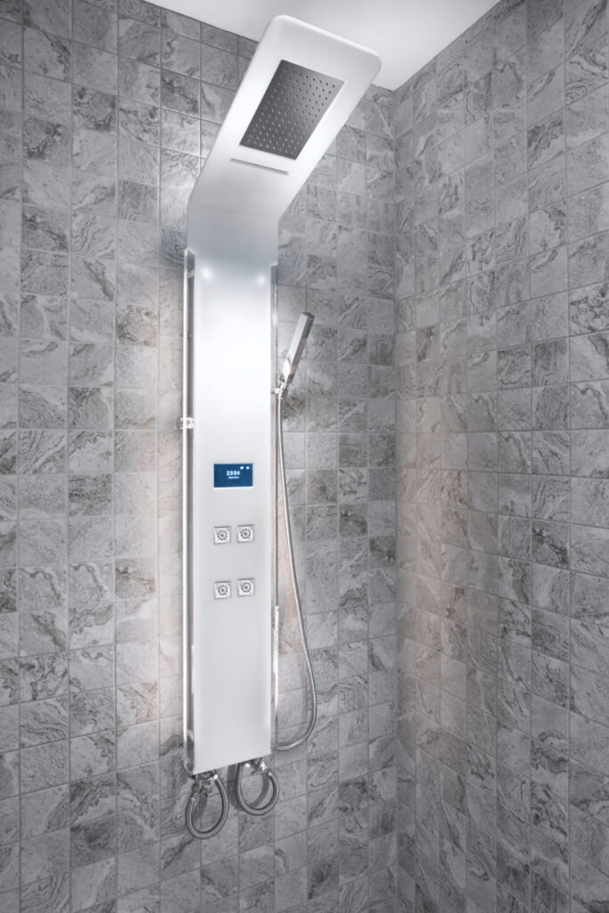 A Shower Panel in Modern Bathroom
