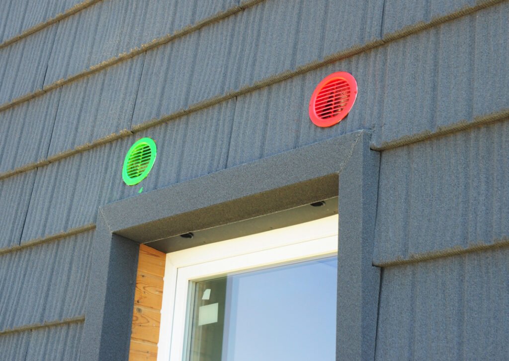 Colorful Gable Vents on the Exterior Wall
