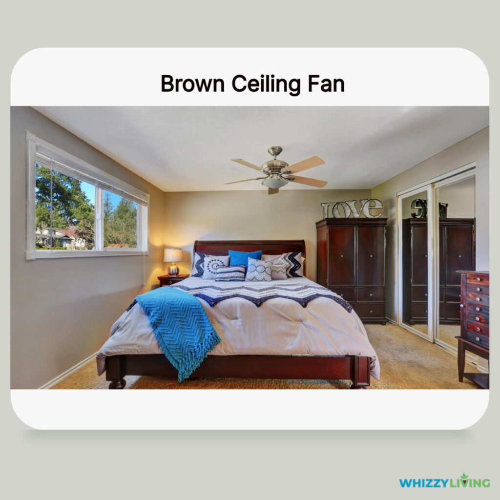 Brown Fan with White Ceiling