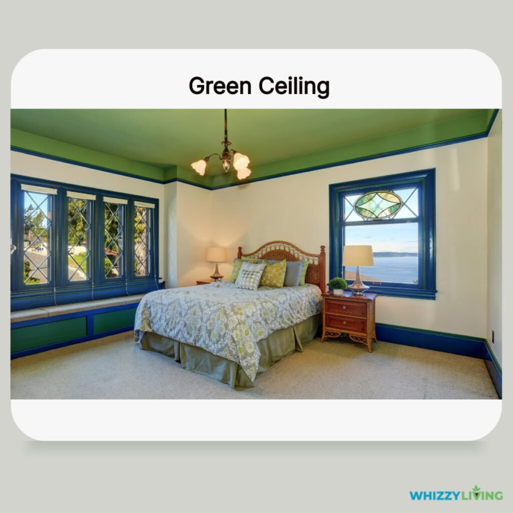 Green Ceiling with Alabaster Walls