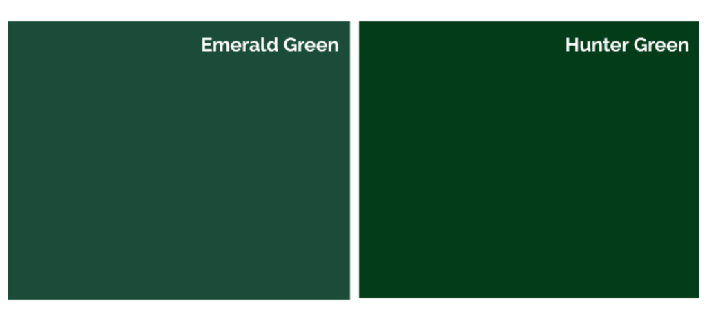 Hues of Emerald and Hunter Green