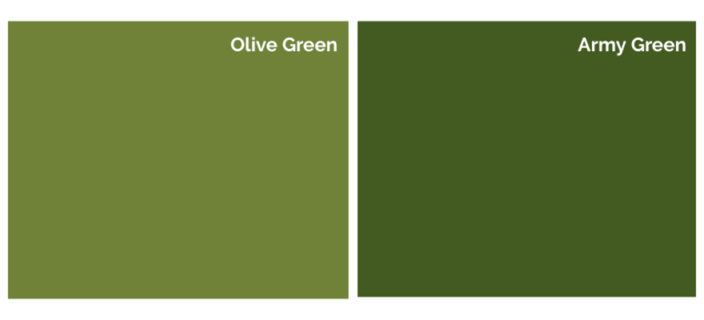 Hues of Olive and Army green