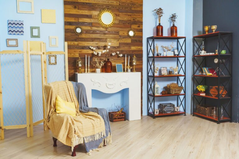 Light Blue Room with Bright Accents