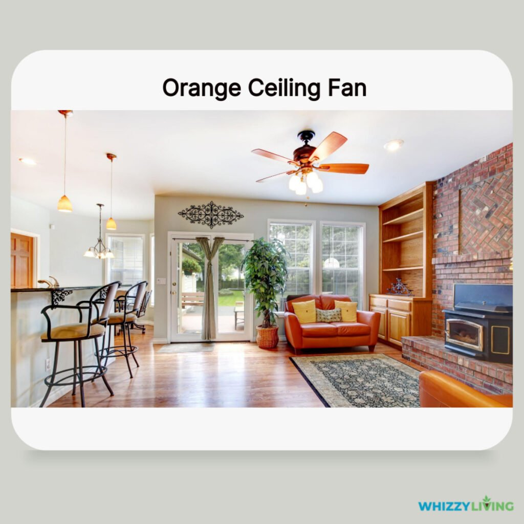 Orange Ceiling Fan with White Ceiling