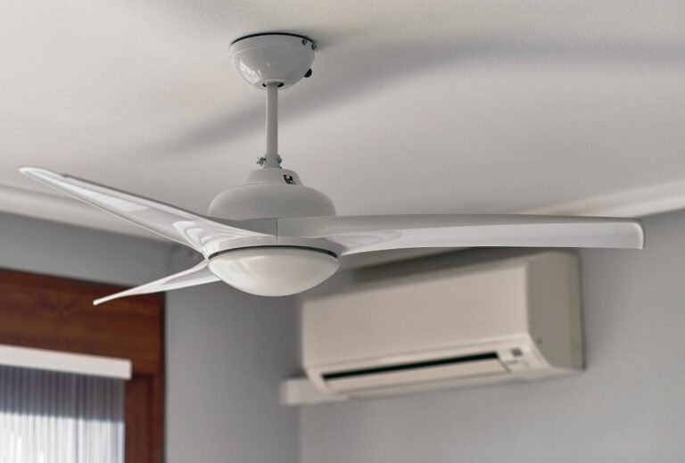 Stylish Ceiling Fan with Gray Walls