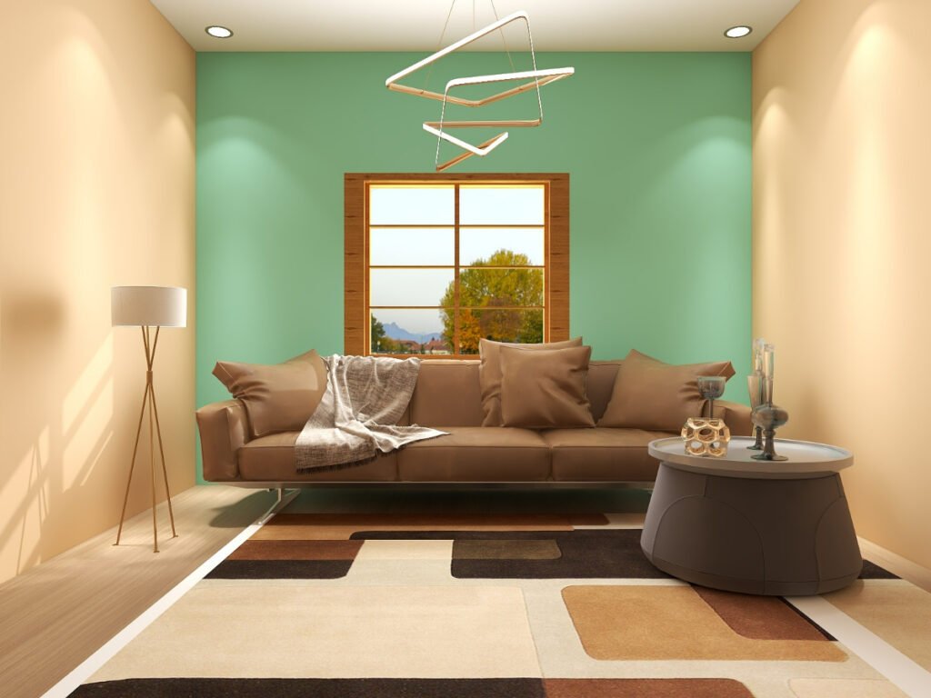 Dark Mint Walls Against Tan Decor