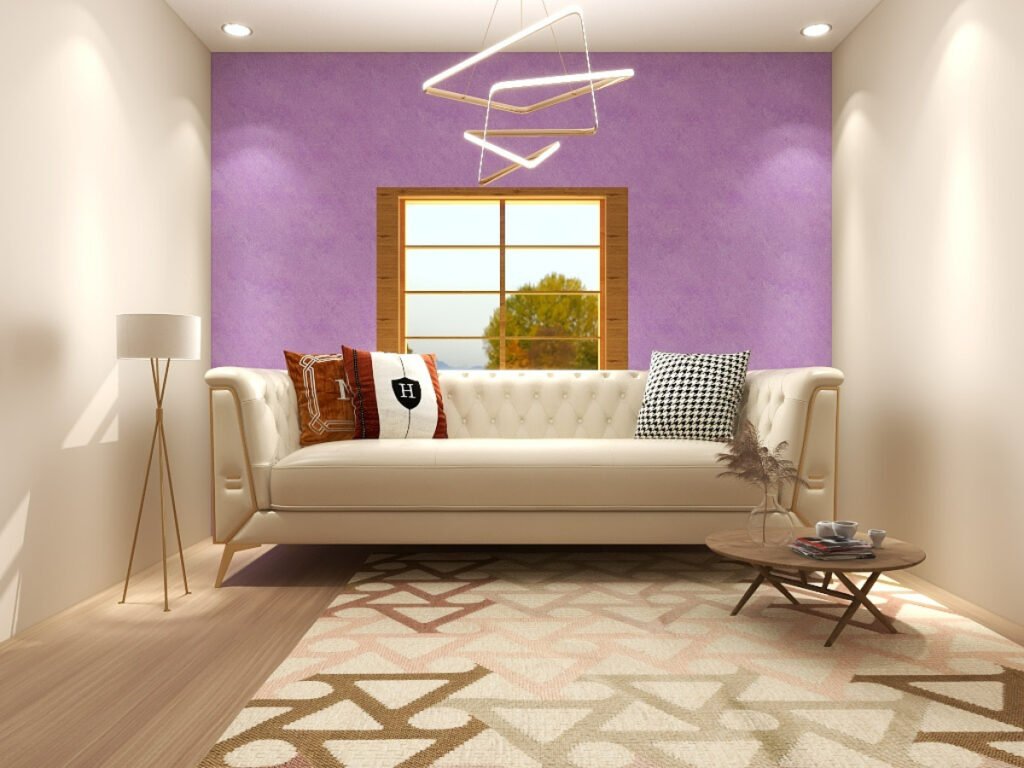 Lilac Accent Wall with Beige