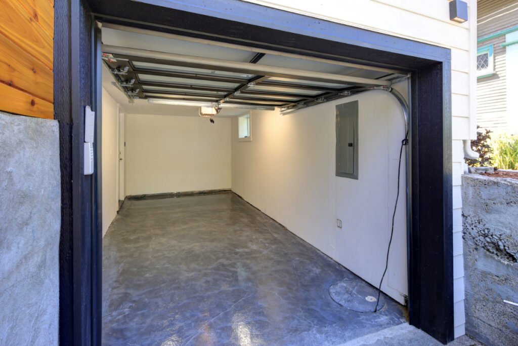 An Open Retractable Garage Door