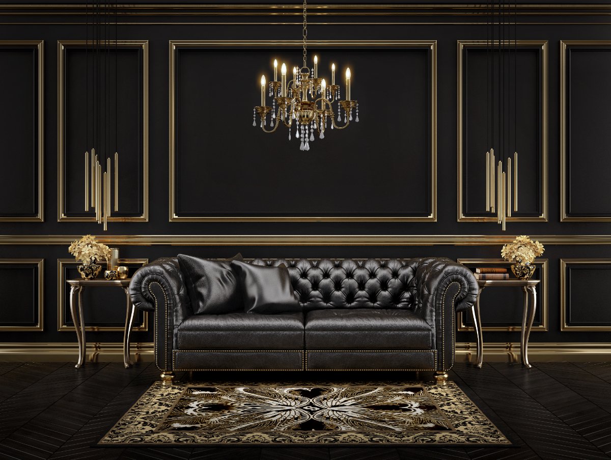 Black Room With Gold Accents