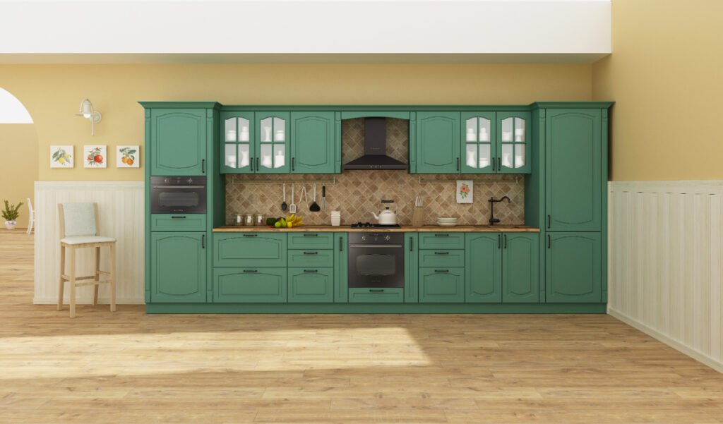 Blue-Green Kitchen cabinet