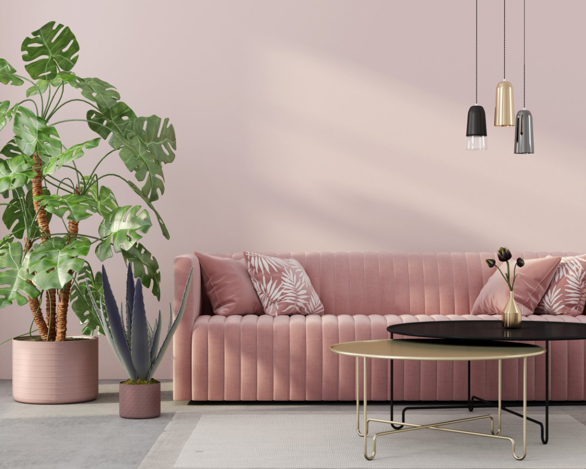 Blush and Metallic Gold Living Room Ideas