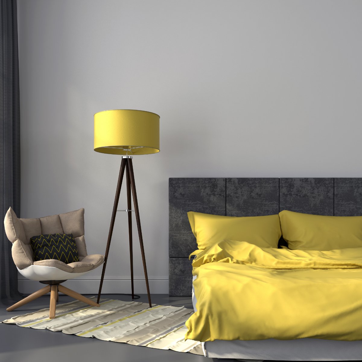 Light Gray and Yellow Interior Decor Ideas