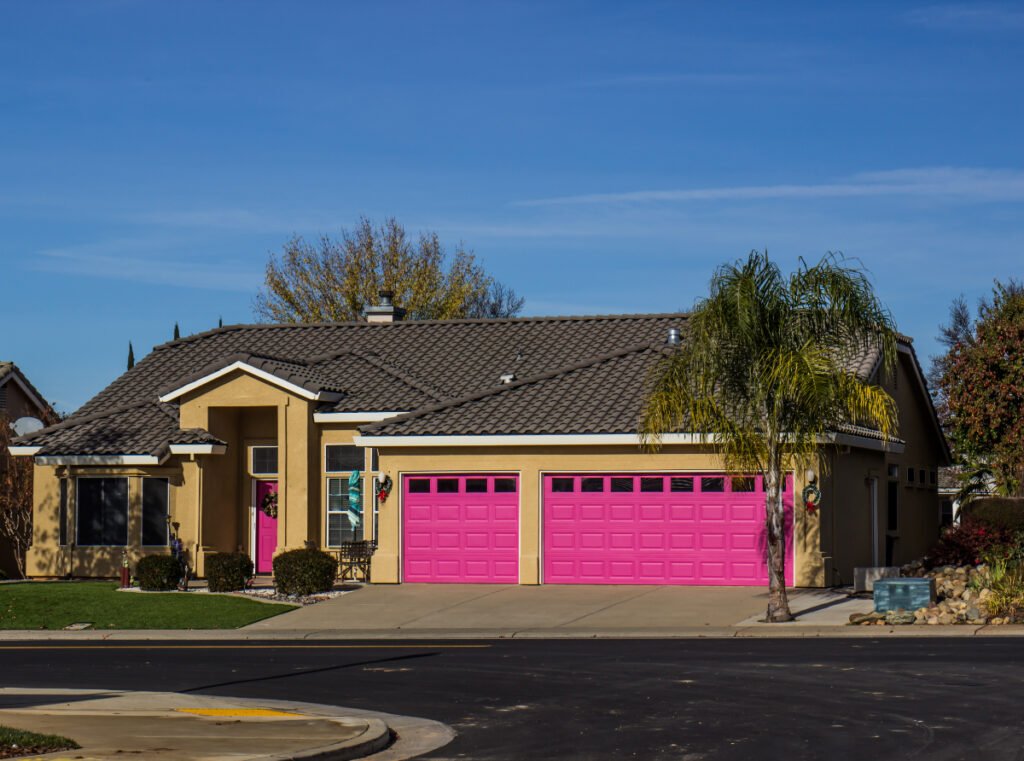 Pink Garage Door Color