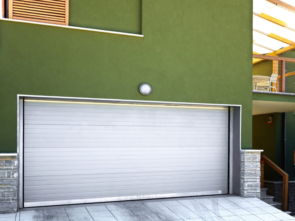 White-Colored Garage Shutters