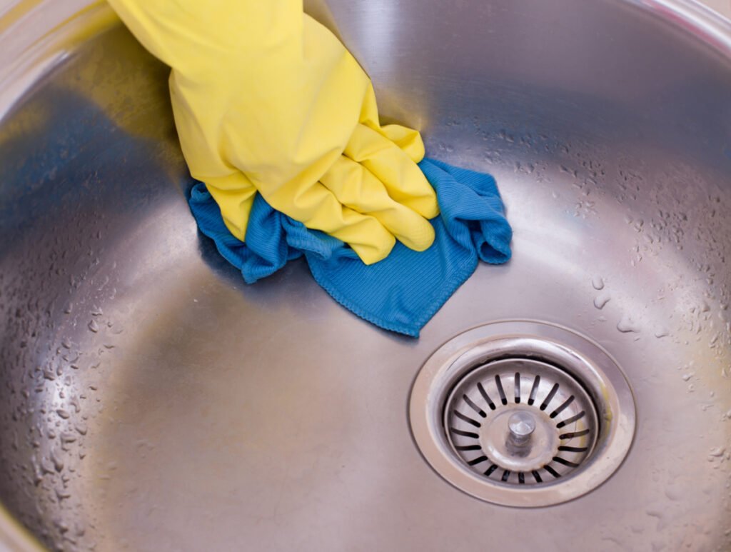 Cleaning a Kitchen Sink