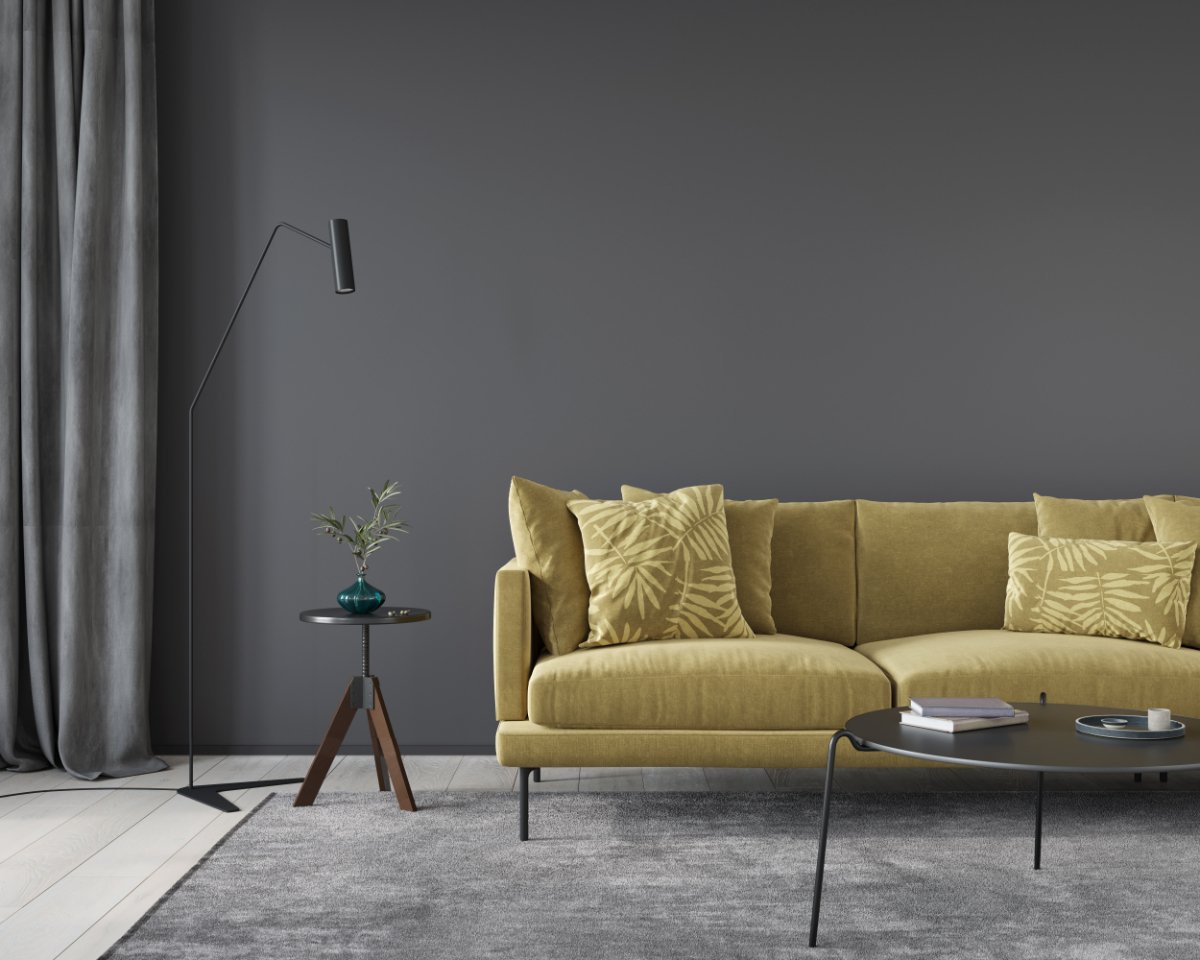 Gold & Charcoal Gray living room
