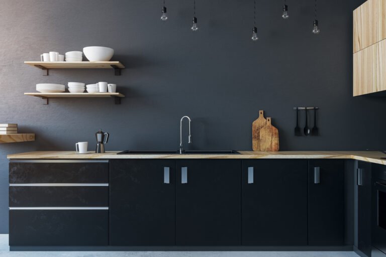 Hardware Complements Black Cabinets