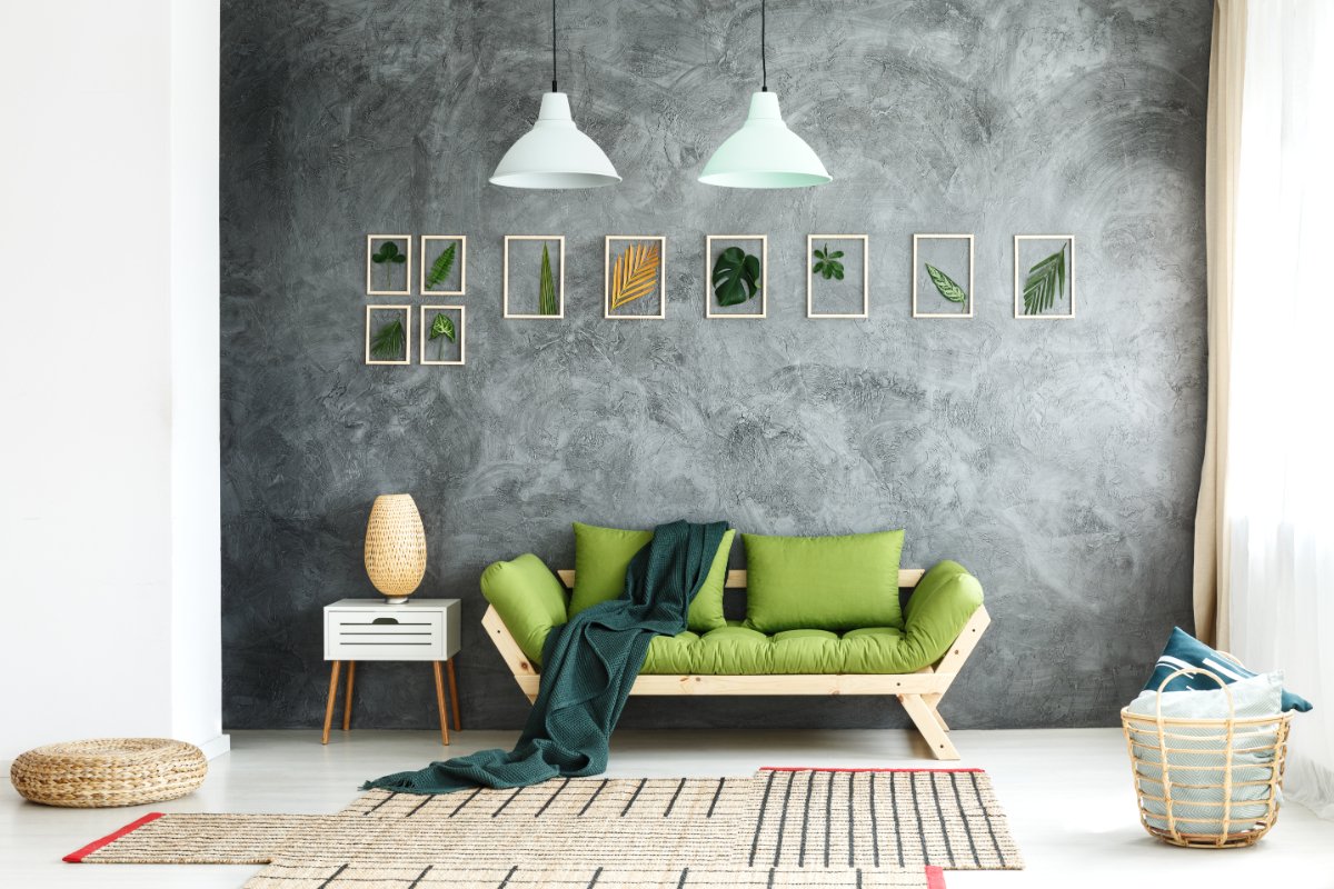 Leaf Green & Gray Living room