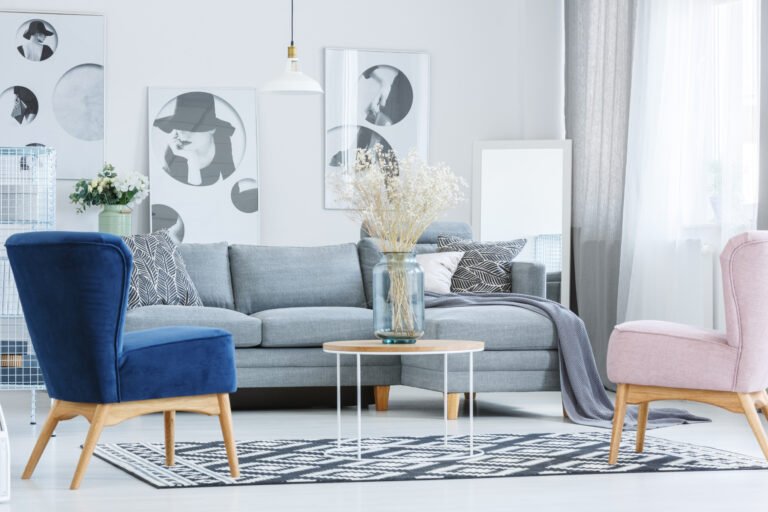 Light Gray and Blue Living Room Ideas
