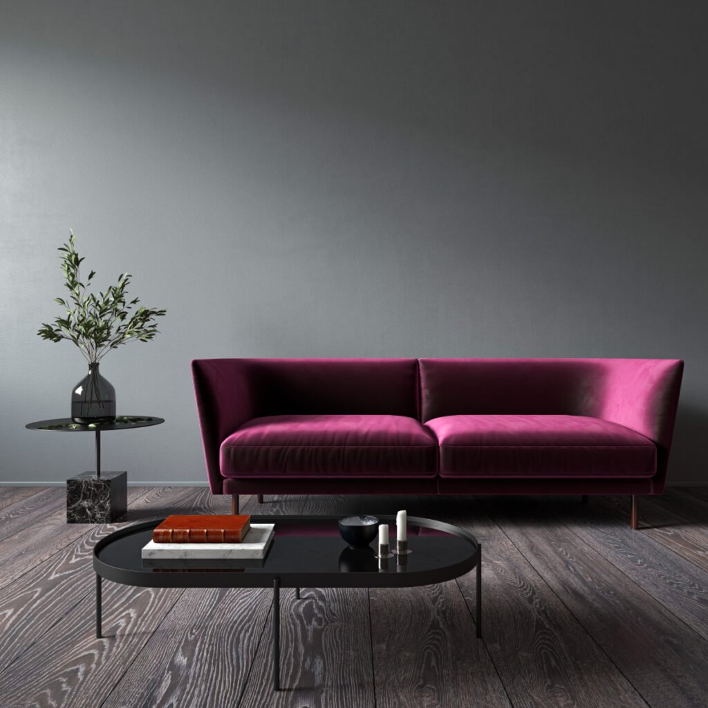 Purple Furniture Dark Wood Floor Ideas
