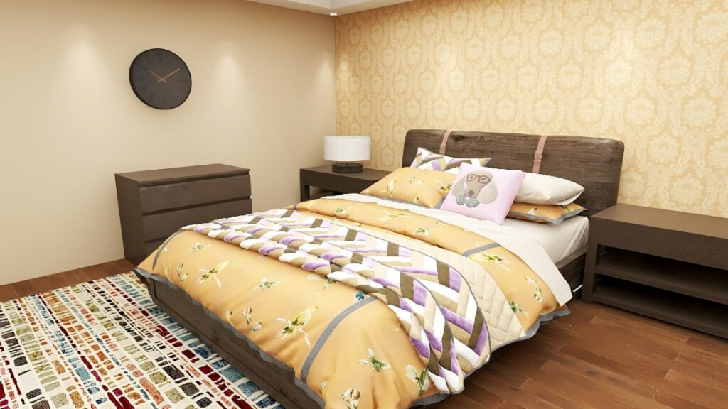 Light Tan Bedding with Beige Walls