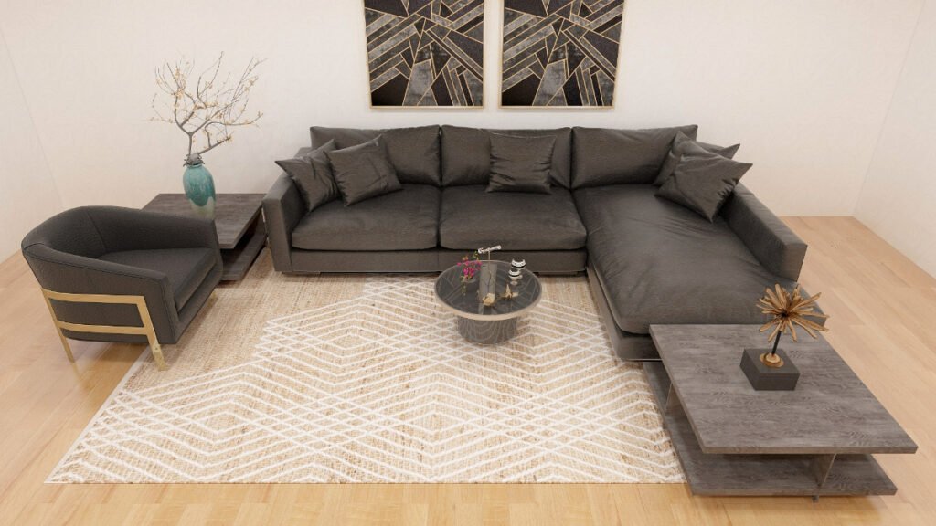 Light Tan Carpet for Black Furniture