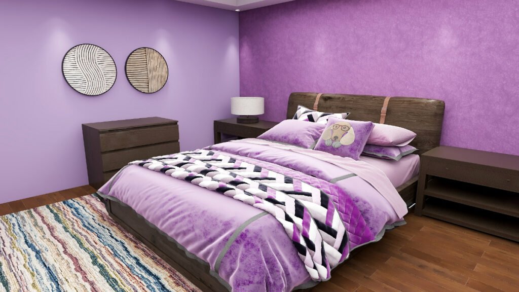 Matching Purple Bedding with Purple Walls