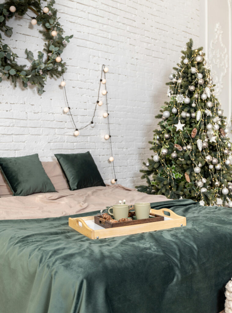 Dark Green Bedding for Christmas Bedroom